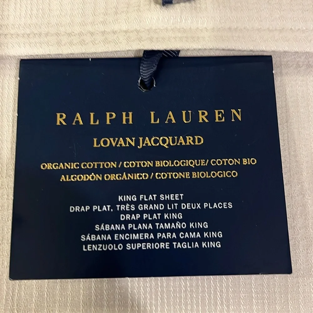 Ralph Lauren Lovan Jacquard King Sheet Set Flat Deep Fitted + 2 Pillowcases